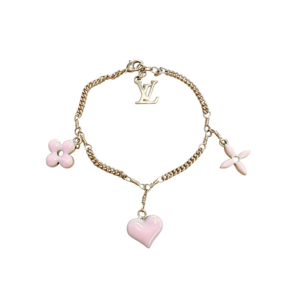 LOUIS VUITTON Pink Monogram Charm Bracelet